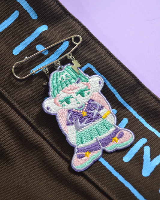 刺繡別針吊飾-酷女孩款